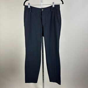 Kit & Ace Pants 34 x 32 Blue Navy Straight Leg Slim Stretch Classic Wool Blend